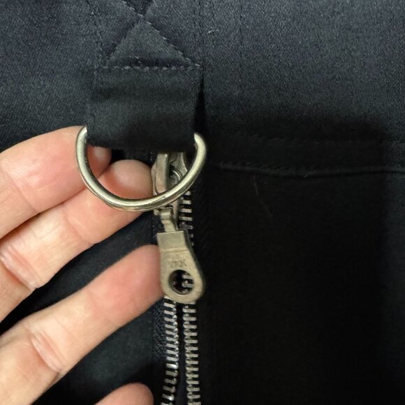 Vintage Y2K Clash Black Mid Rise Cargo Silver Zipper Hardware Flare Leg Pants - Picture 6 of 16